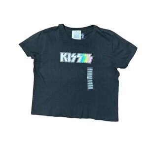 NWT Women’s Medium KISS Rock Music graphic T-shirt Goodie Two Sleeves Cotton